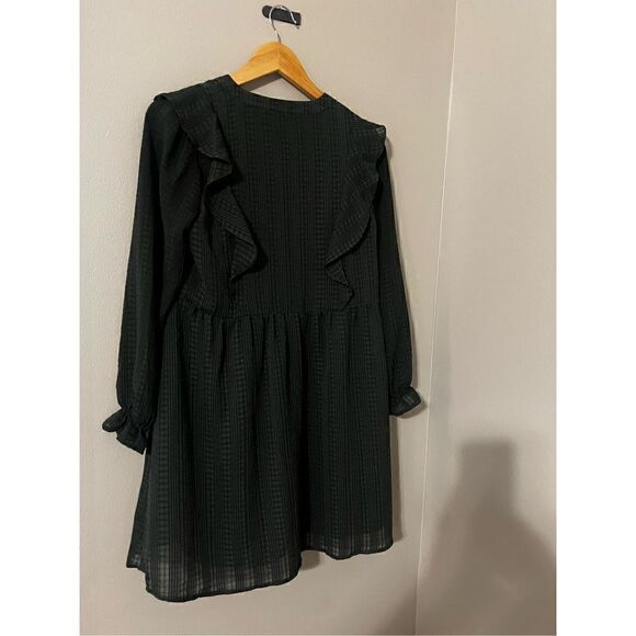 Loft Women’s Size Small Petite Fit and Flare Mini Dress Evergreen Deep Green - Picture 10 of 14